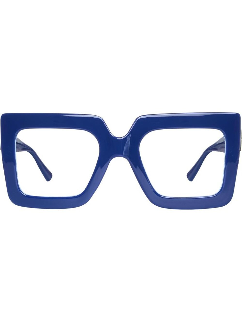 Women's Blue Oversized Square Big Frame Computer Eyewear Thick Fashion Glasses
